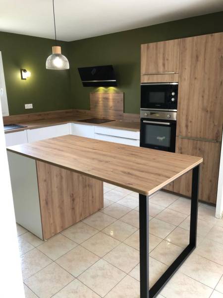 colonne pour four et micro onde cuisine façades bois